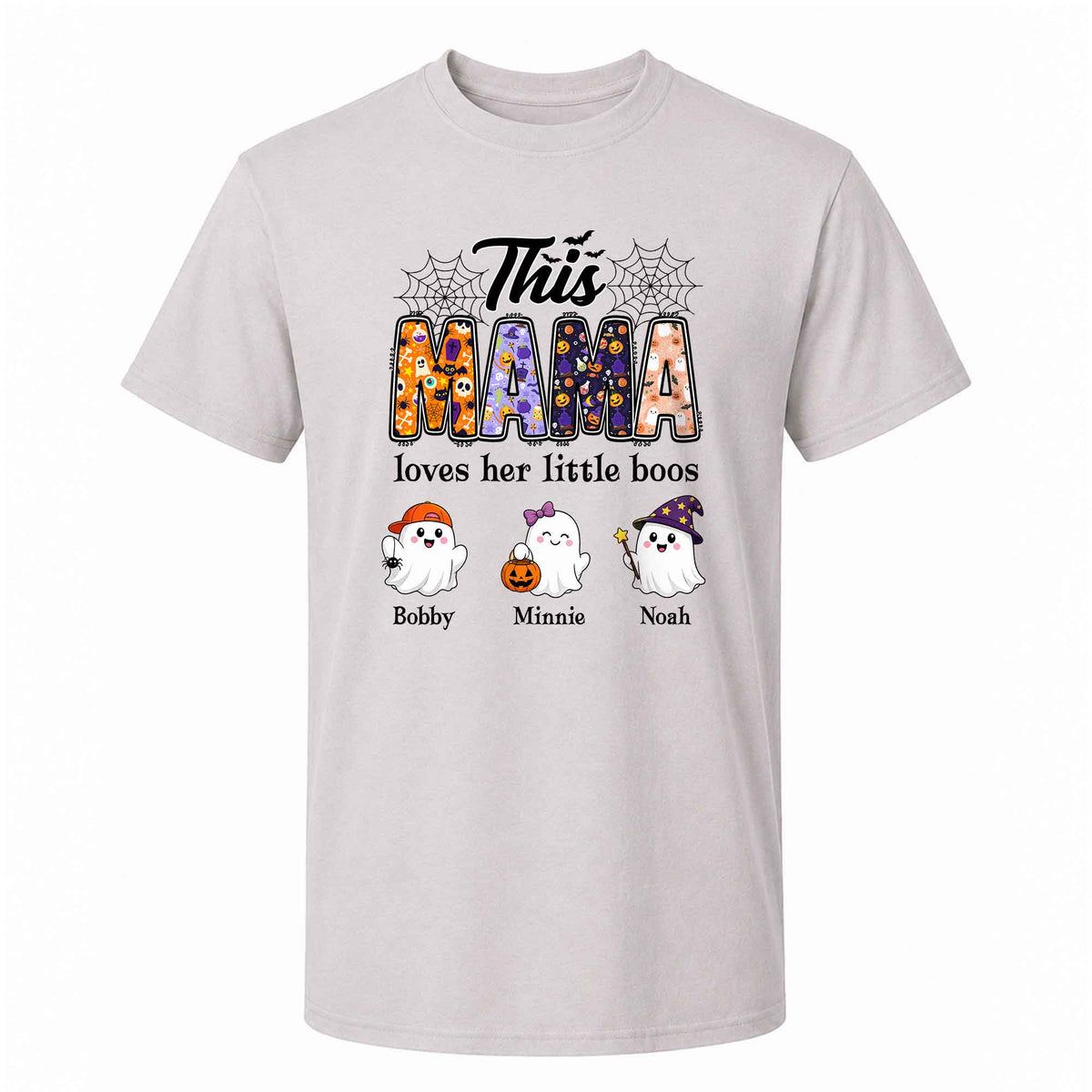 Personalized Halloween Mama Shirt - This Mama Loves Her Little Boos - Spooky Season Gift for Mom, Grandma