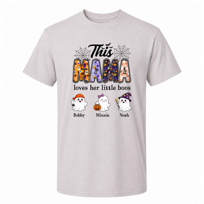 Personalized Halloween Mama Shirt - This Mama Loves Her Little Boos - Spooky Season Gift for Mom, Grandma