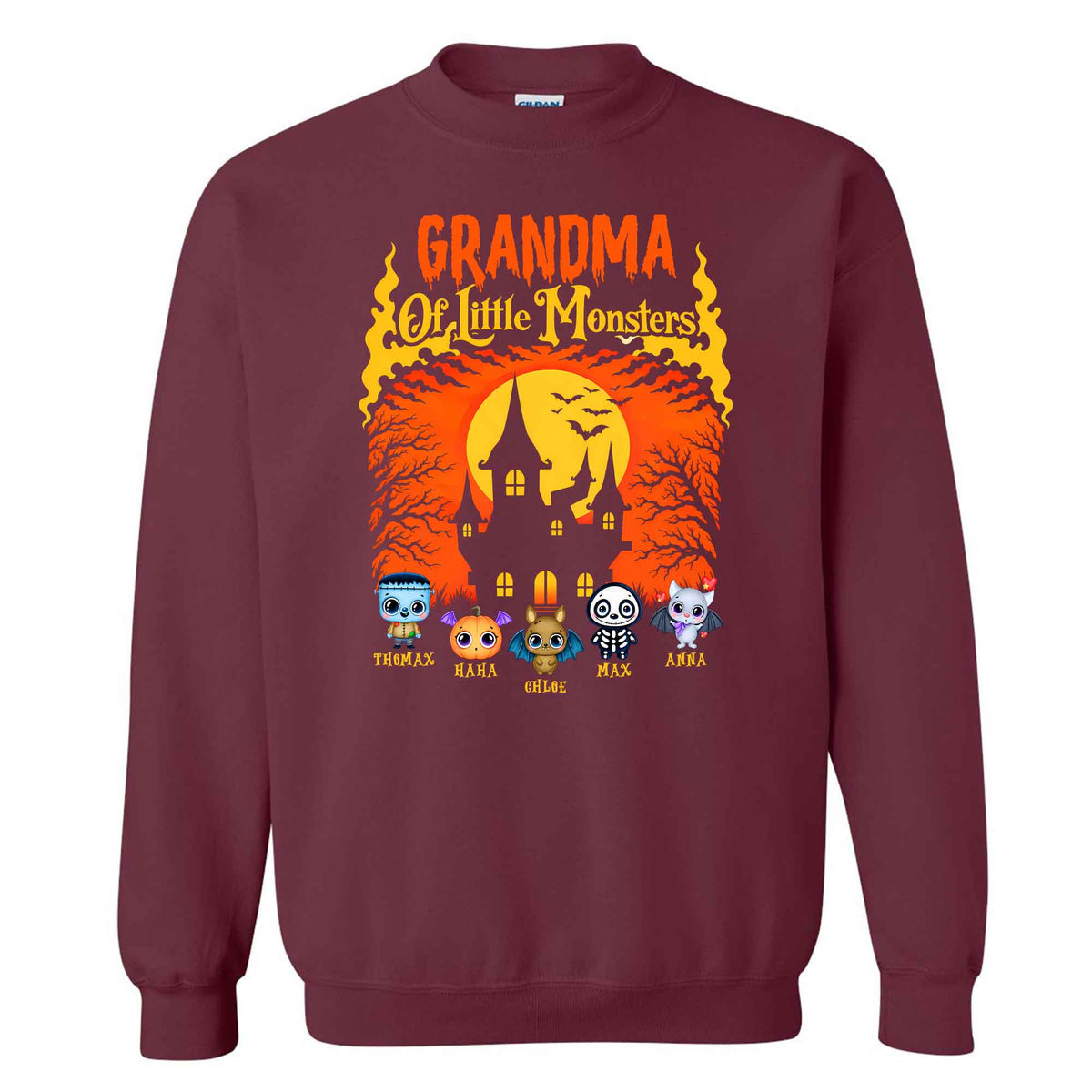 Personalized Grandma Monster Halloween Sweatshirt, Custom Characters & Names Halloween Family Gift