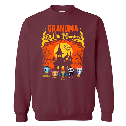 Personalized Grandma Monster Halloween Sweatshirt, Custom Characters & Names Halloween Family Gift