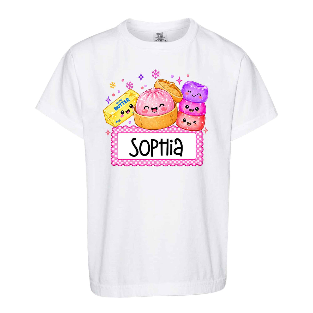 Personalized Squishy Christmas Shirt, Custom Name Santa Graphic Tee, Christmas Gift for Kids
