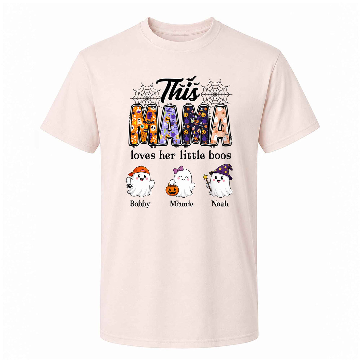 Personalized Halloween Mama Shirt - This Mama Loves Her Little Boos - Spooky Season Gift for Mom, Grandma