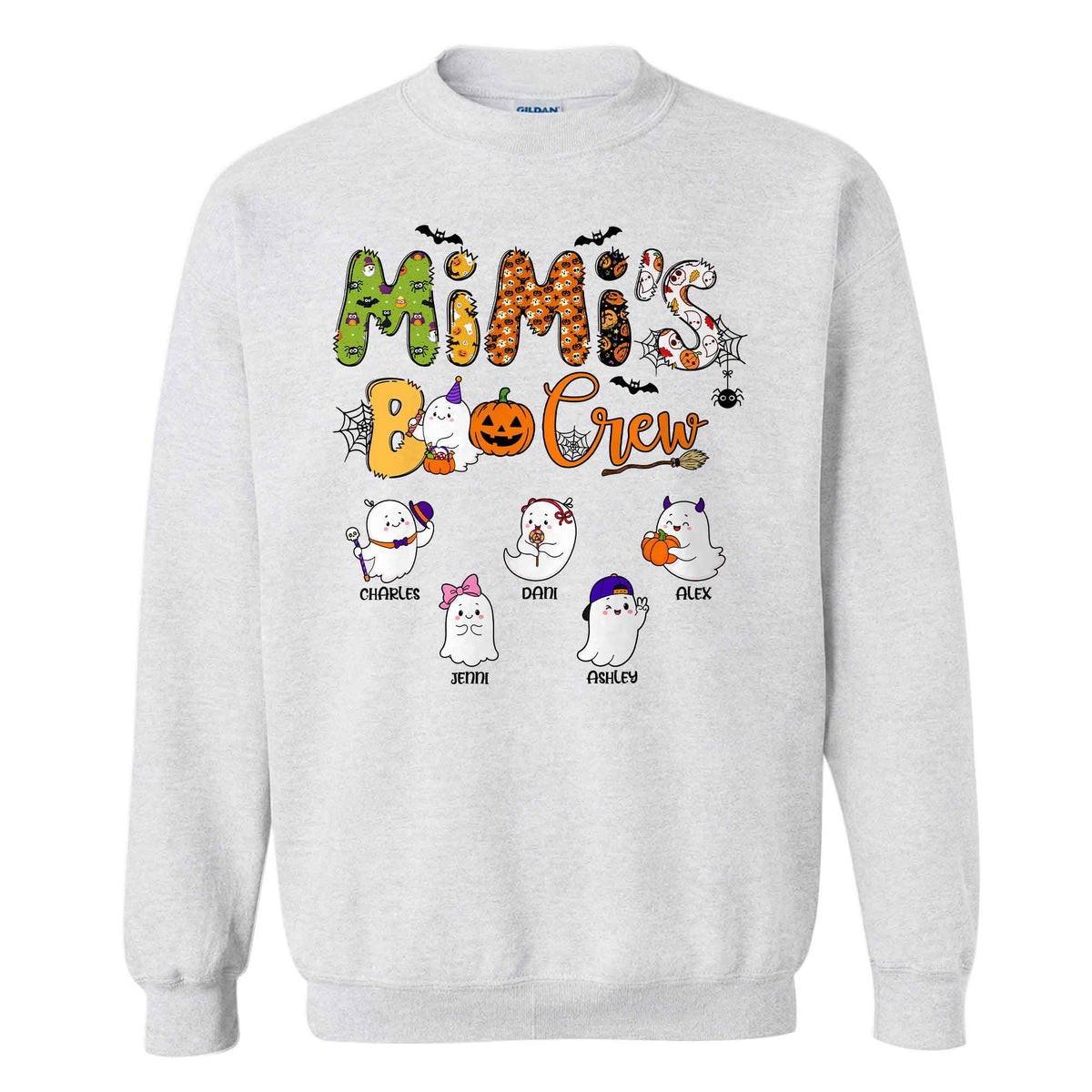 Personalized Halloween Shirt - Mimi's Boo Crew T-Shirt Sweatshirt - Spooky Season Gift for Mom, Grandma