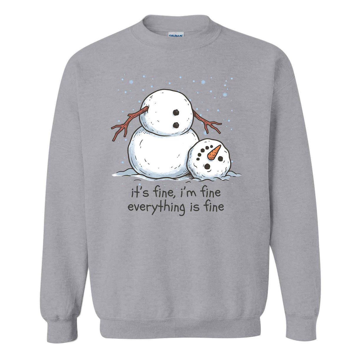 Funny Snowman Christmas Sweatshirt, Everything Is Fine Holiday Graphic Tee, Christmas Gift