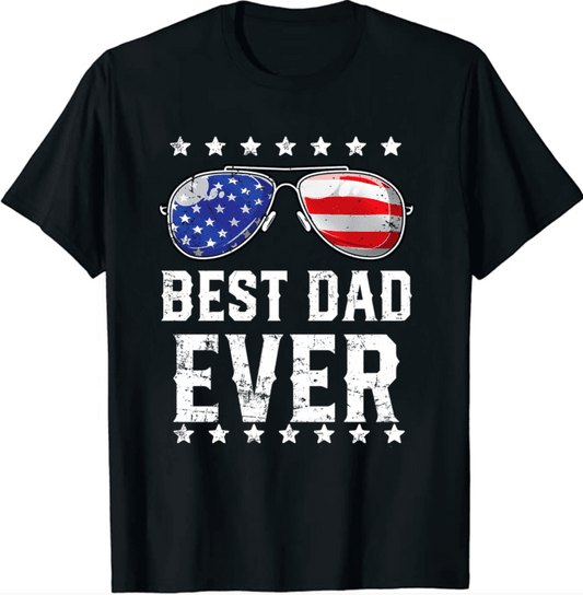 Vintage Best Dad American Flag Father’s Day 2024 Unisex T-Shirt For Adult Kids