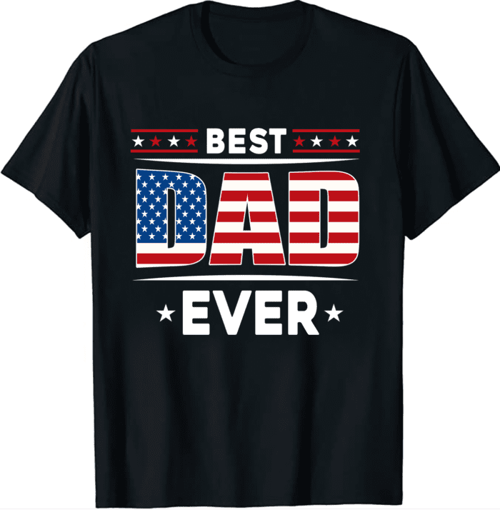 Vintage Best Dad Ever American Flag Father’s Day 2024 Unisex T-Shirt For Adult Kids