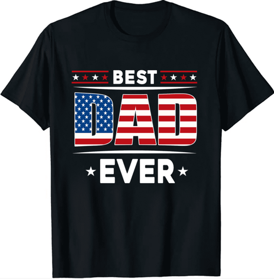 Vintage Best Dad Ever American Flag Father’s Day 2024 Unisex T-Shirt For Adult Kids