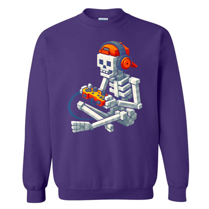 Skeleton Gamer Halloween Sweatshirt, Boys Pumpkin Gaming Shirt, Funny Halloween Gift