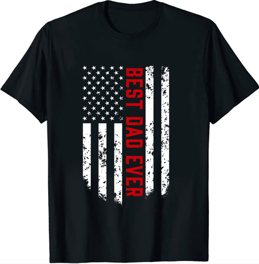 Vintage Best Dad Ever American Flag Father’s Day 2024 Unisex T-Shirt For Adult Kids