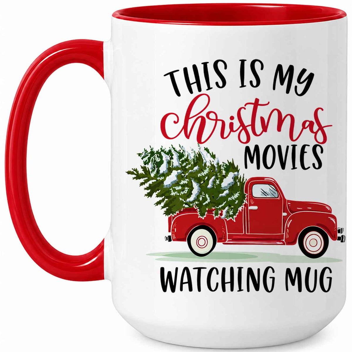 Christmas Movie Mug, Red Truck Christmas Tree Coffee Mug, Holiday Gift for Family
