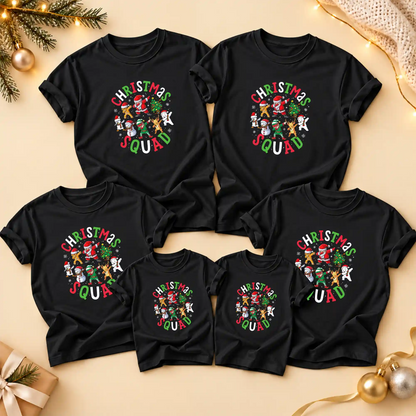 Christmas Squad Matching Family Shirts, Funny Christmas Graphic Tees, Holiday Gift for Family
