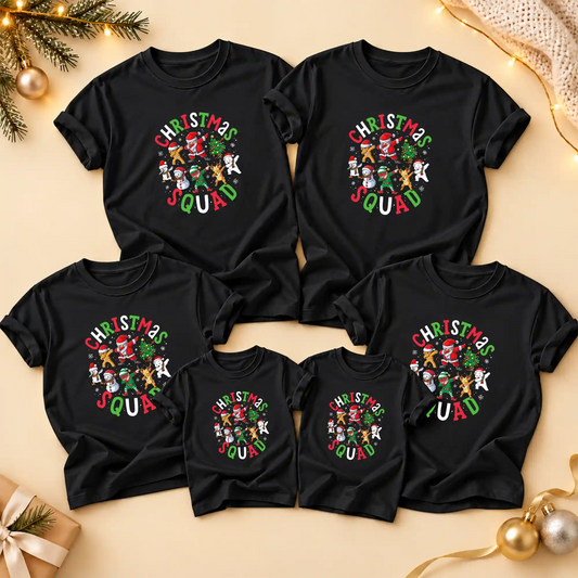 Christmas Squad Matching Family Shirts, Funny Christmas Graphic Tees, Holiday Gift for Family