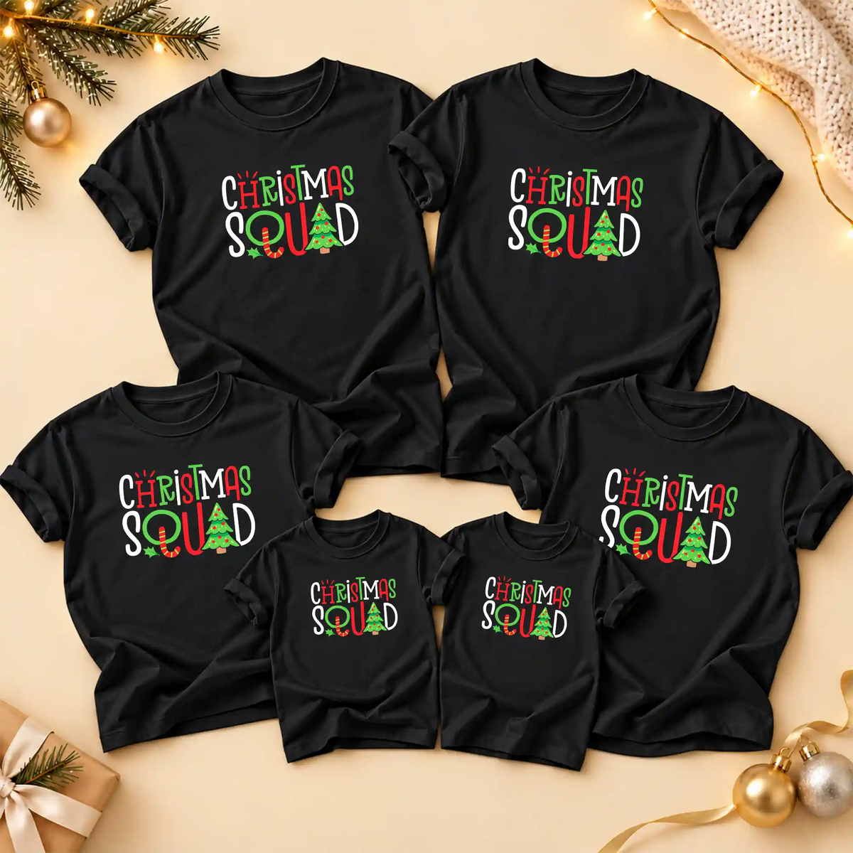 Christmas Squad Matching Family Shirts, Funny Christmas Graphic Tees, Holiday Gift for Family