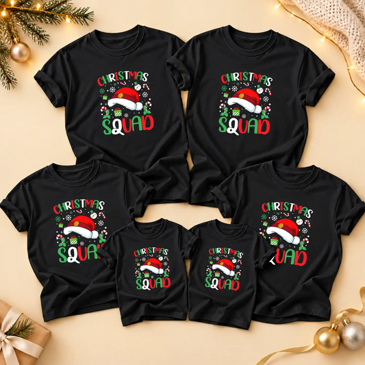 Christmas Squad Matching Family Shirts, Funny Christmas Graphic Tees, Holiday Gift for Family