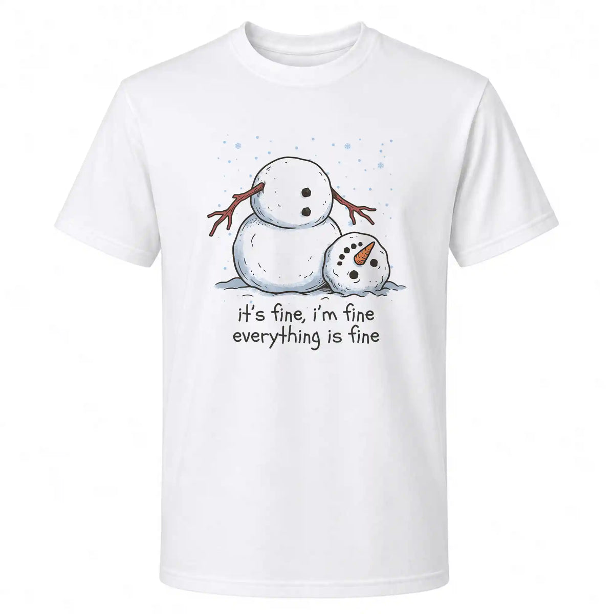 Funny Snowman Christmas Sweatshirt, Everything Is Fine Holiday Graphic Tee, Christmas Gift