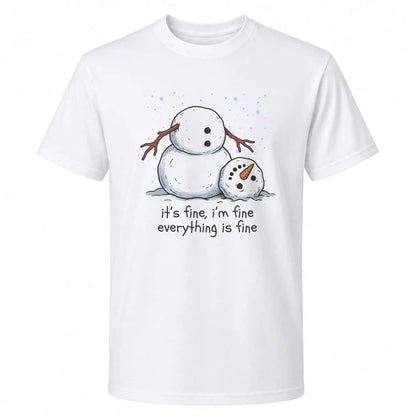 Funny Snowman Christmas Sweatshirt, Everything Is Fine Holiday Graphic Tee, Christmas Gift