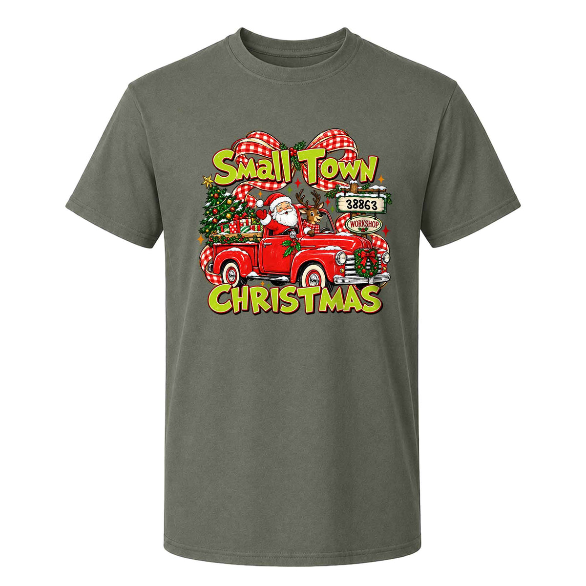 Personalized Christmas Shirt  - Small Town Christmas Tshirt Sweatshirt - Gift for Friends, Self Gift
