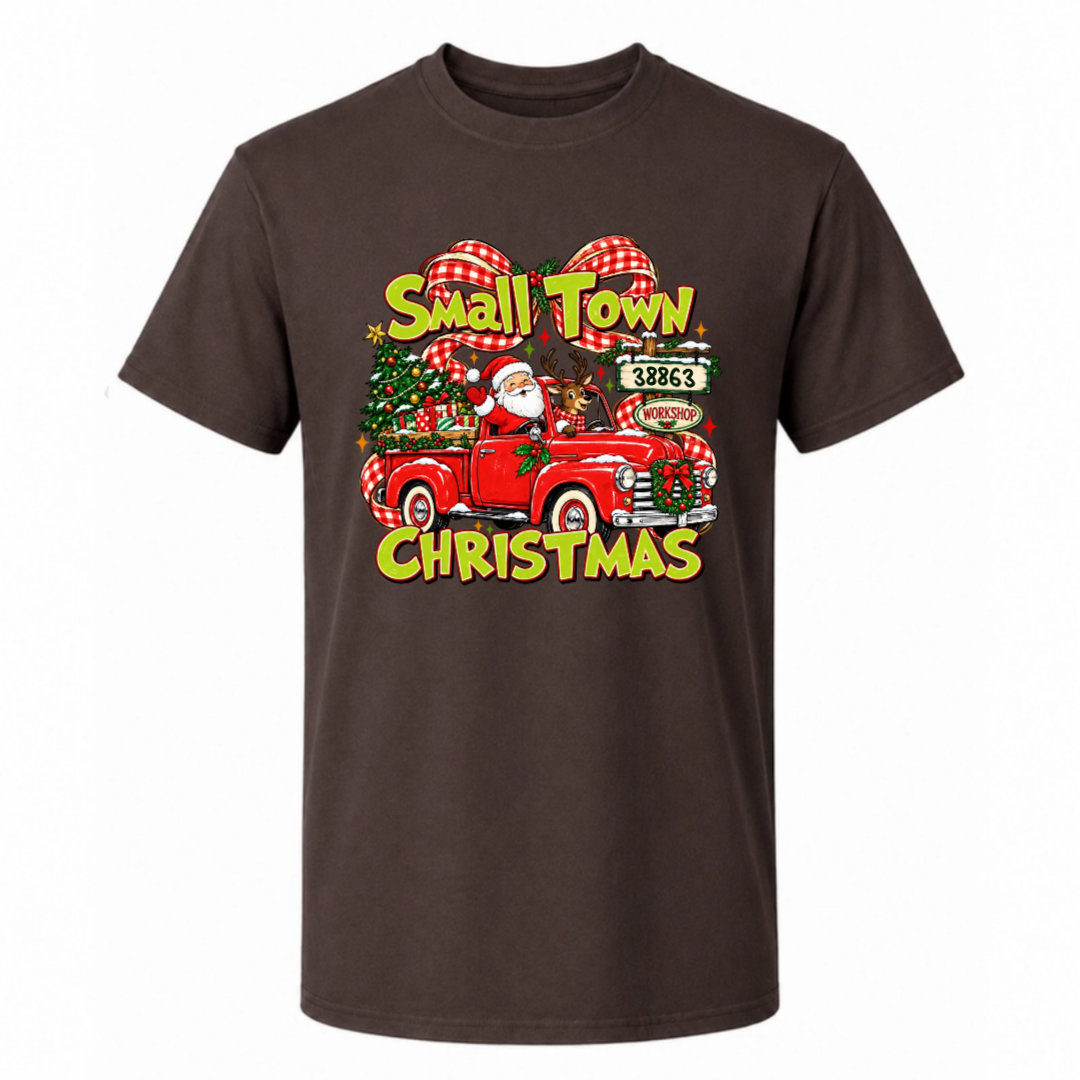 Personalized Christmas Shirt  - Small Town Christmas Tshirt Sweatshirt - Gift for Friends, Self Gift