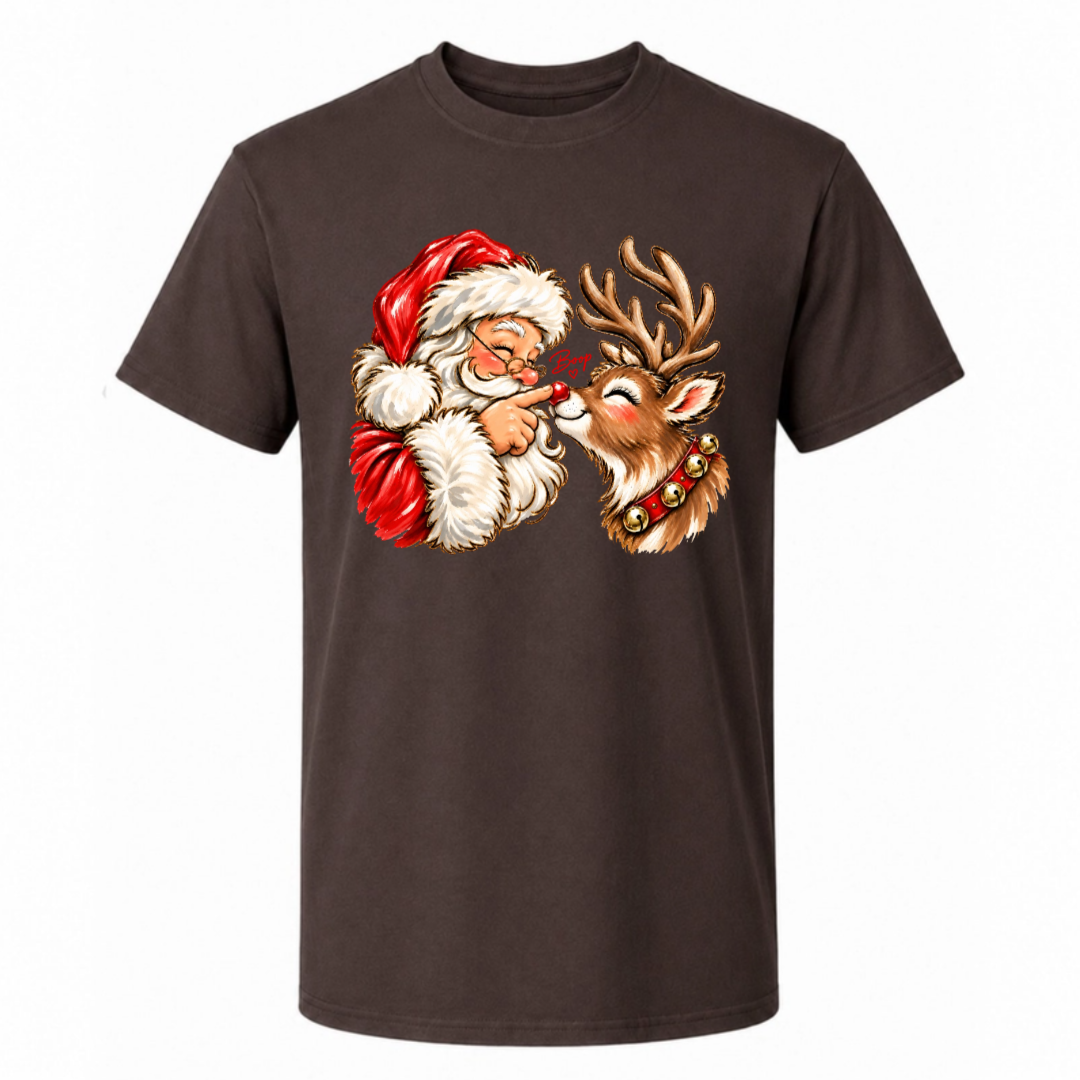 Funny Christmas Shirt  - Reindeer Santa Claus Boop T-shirt Sweatshirt - Trendy Christmas Gift for Friends, Self Gift