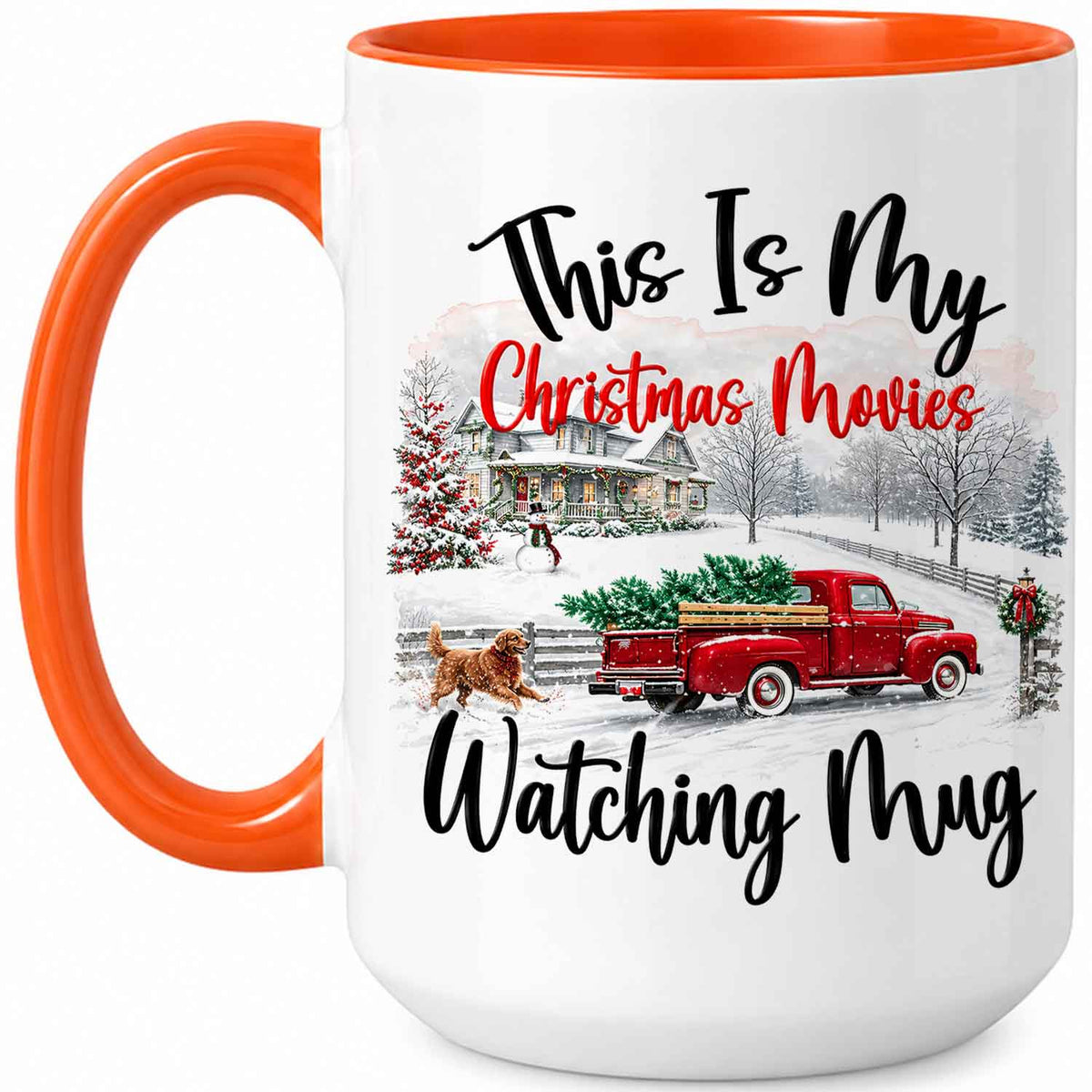 Christmas Movie Mug, Red Truck Christmas Tree Coffee Mug, Holiday Gift for Family