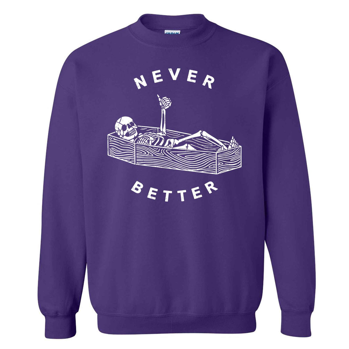 Funny Skeleton Coffee Halloween Sweatshirt, Never Better Graphic, Halloween Gift