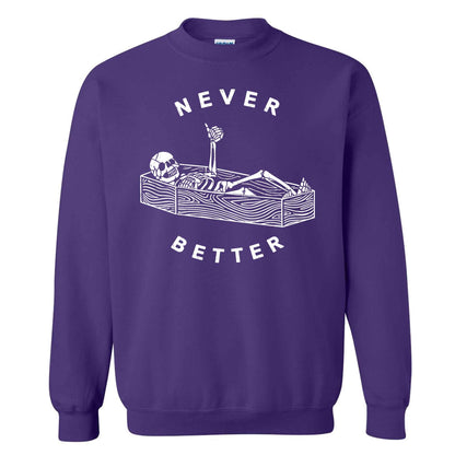 Funny Skeleton Coffee Halloween Sweatshirt, Never Better Graphic, Halloween Gift