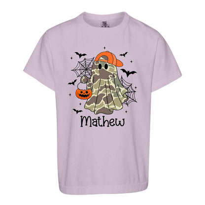 Personalized Halloween Sweatshirt, Custom Name Spooky Ghost Pumpkin, Halloween Gift for Boy & Girl