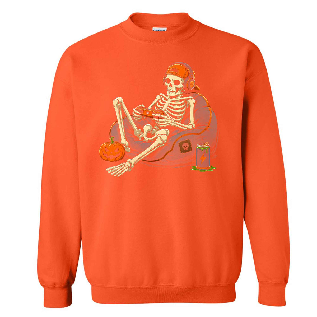Skeleton Gamer Halloween Sweatshirt, Boys Pumpkin Gaming Shirt, Funny Halloween Gift