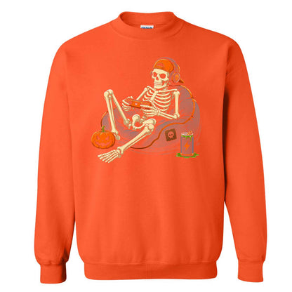 Skeleton Gamer Halloween Sweatshirt, Boys Pumpkin Gaming Shirt, Funny Halloween Gift