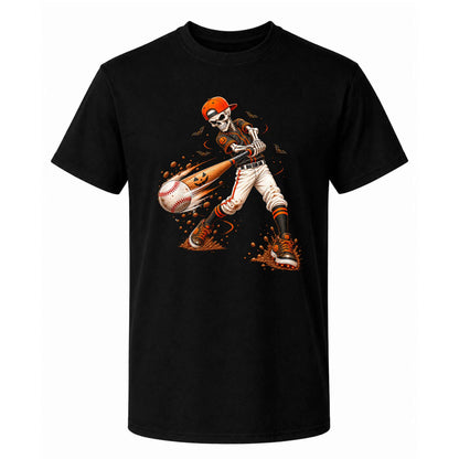 Baseball Skeleton Graphic Halloween Sweatshirt, Spooky Baseball Player Shirt, Funny Halloween Gift