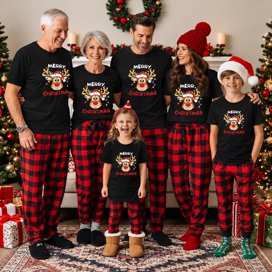 Matching Family Christmas Shirts, Merry Christmas Santa Hat Graphic Tees, Christmas Gift for Family