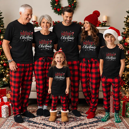 Matching Family Christmas Shirts, Merry Christmas Santa Hat Graphic Tees, Christmas Gift for Family