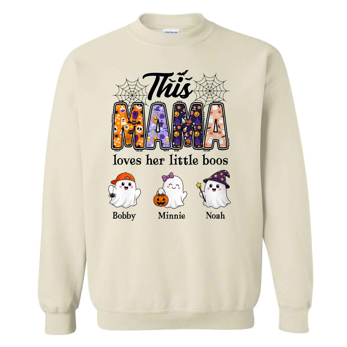Personalized Halloween Mama Shirt - This Mama Loves Her Little Boos - Spooky Season Gift for Mom, Grandma