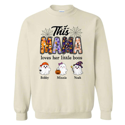 Personalized Halloween Mama Shirt - This Mama Loves Her Little Boos - Spooky Season Gift for Mom, Grandma