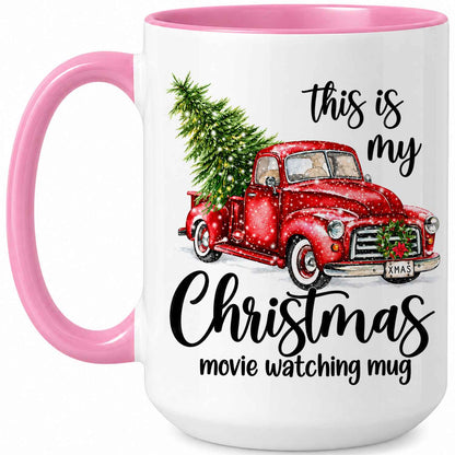 Christmas Movie Mug, Red Truck Christmas Tree Coffee Mug, Holiday Gift for Family