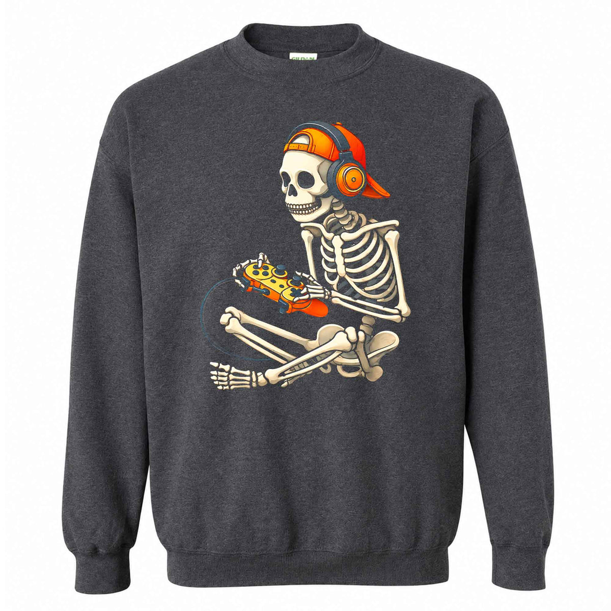 Skeleton Gamer Halloween Sweatshirt, Boys Pumpkin Gaming Shirt, Funny Halloween Gift