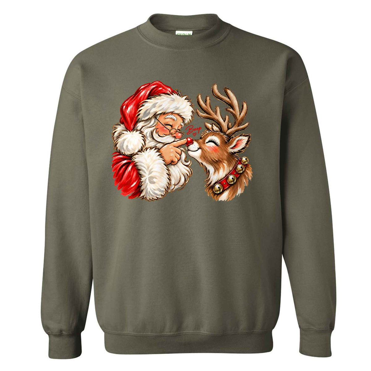 Funny Christmas Shirt  - Reindeer Santa Claus Boop T-shirt Sweatshirt - Trendy Christmas Gift for Friends, Self Gift