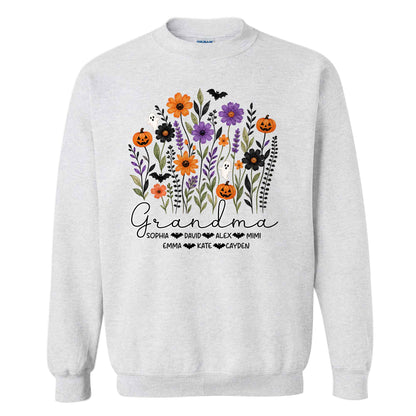 Personalized Halloween Grandma Shirt - Custom Name T-Shirt Sweatshirt - Gift for Family, Spooky Season Gift