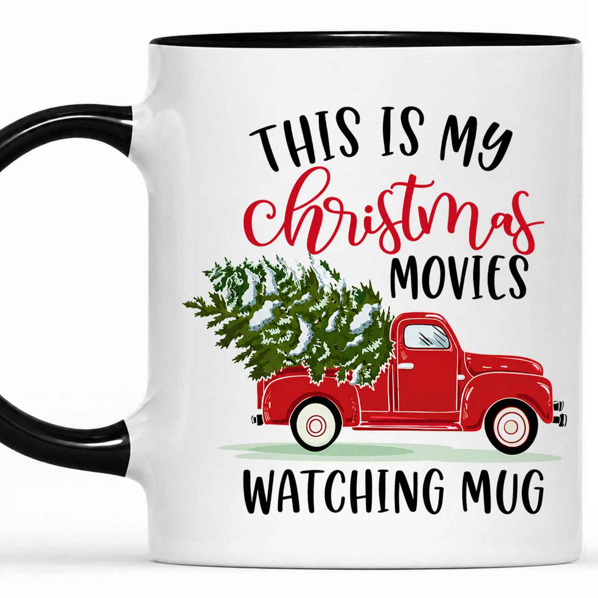 Christmas Movie Mug, Red Truck Christmas Tree Coffee Mug, Holiday Gift for Family