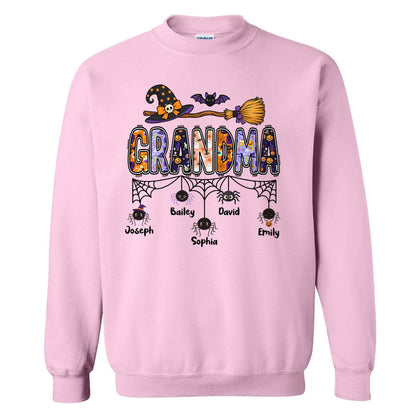 Personalized Halloween Grandma Shirt - Custom Name Spider Web - Halloween Gift for Grandma, Mom