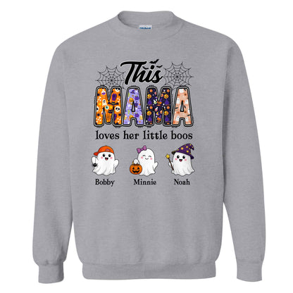 Personalized Halloween Mama Shirt - This Mama Loves Her Little Boos - Spooky Season Gift for Mom, Grandma