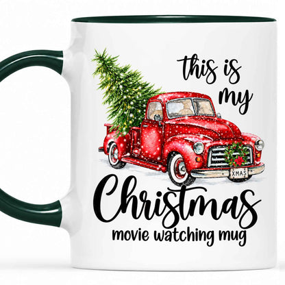 Christmas Movie Mug, Red Truck Christmas Tree Coffee Mug, Holiday Gift for Family