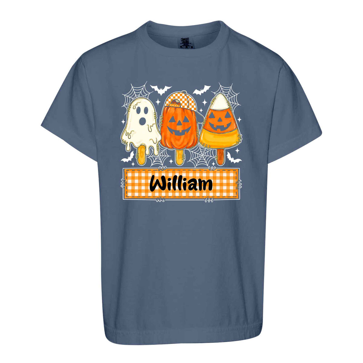 Personalized Halloween Sweatshirt, Custom Name Spooky Ghost Pumpkin, Halloween Gift for Boy & Girl