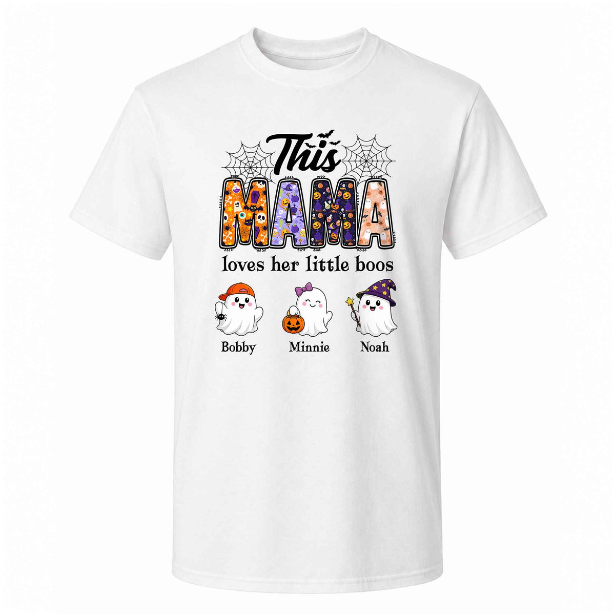 Personalized Halloween Mama Shirt - This Mama Loves Her Little Boos - Spooky Season Gift for Mom, Grandma