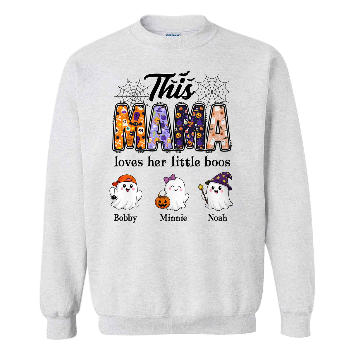 Personalized Halloween Mama Shirt - This Mama Loves Her Little Boos - Spooky Season Gift for Mom, Grandma