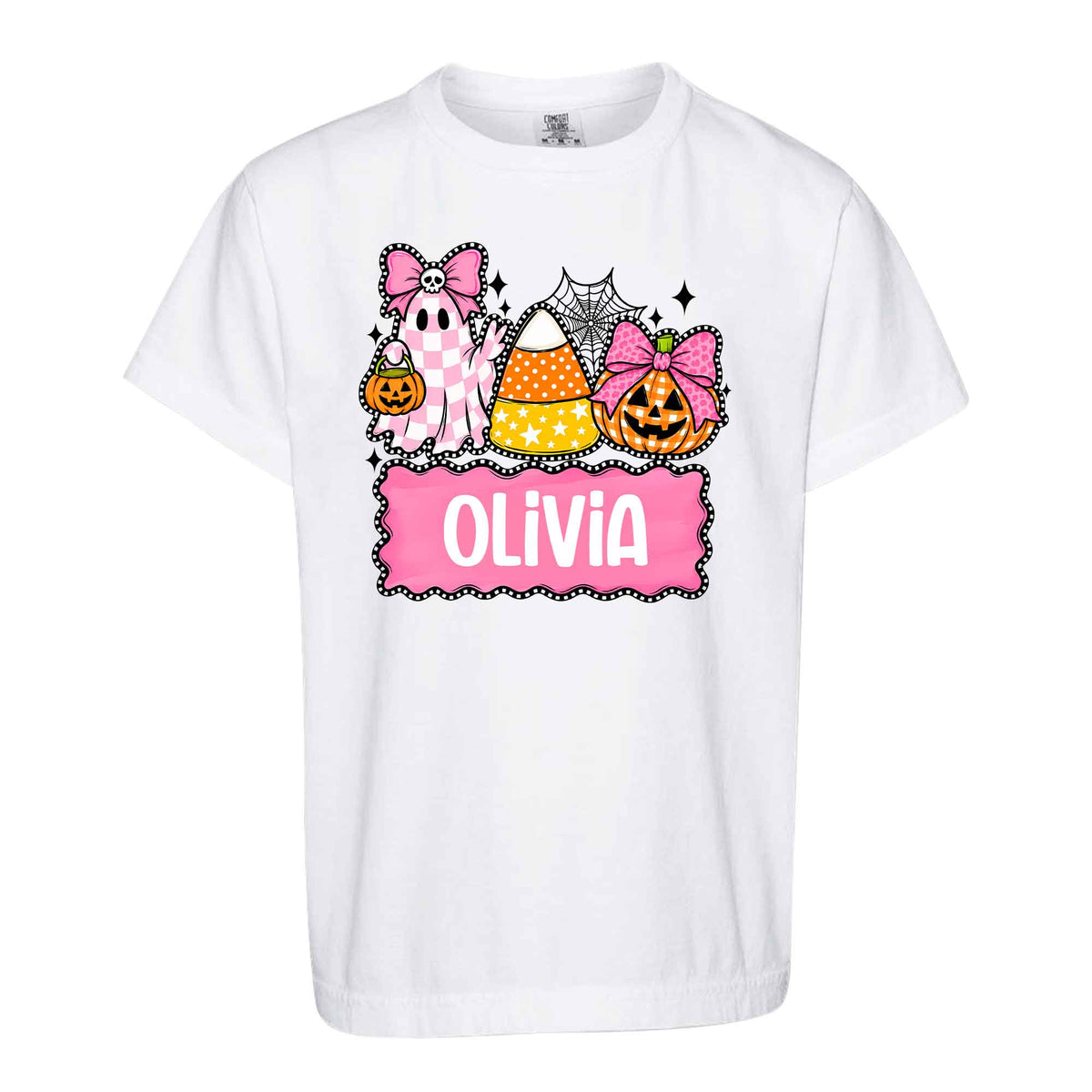 Personalized Halloween Sweatshirt, Custom Name Spooky Ghost Pumpkin, Halloween Gift for Boy & Girl
