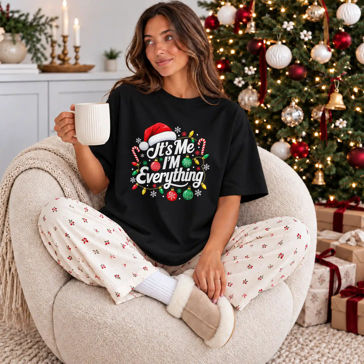 Funny Christmas Couple Shirts, It's Me I'm Everything Matching Holiday Shirts, Christmas Gift for Couples