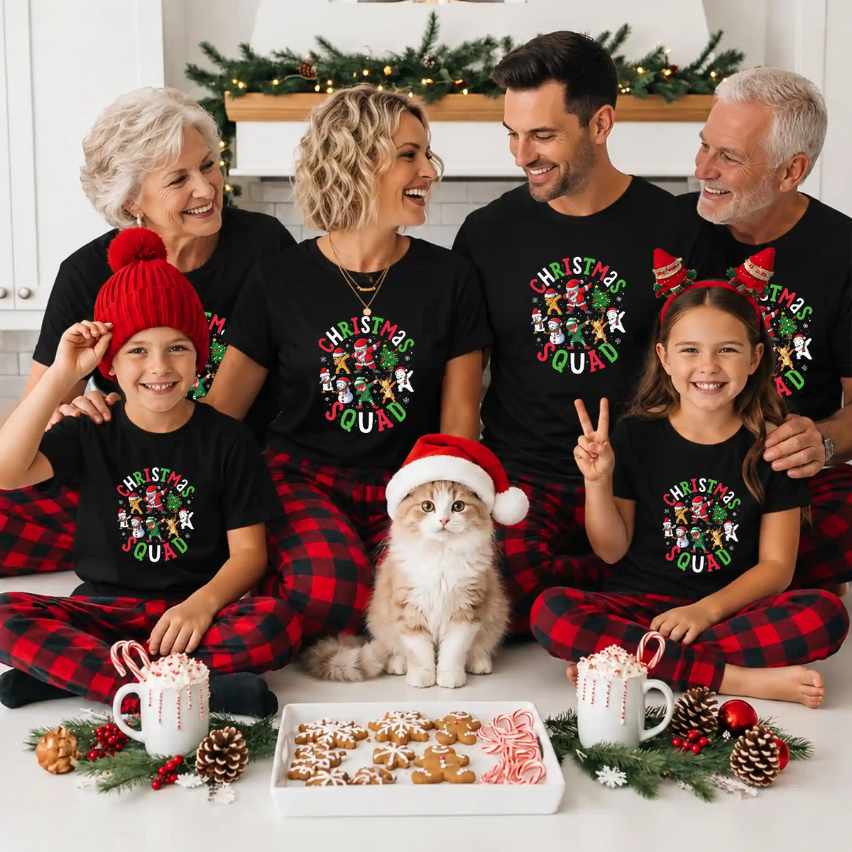 Christmas Squad Matching Family Shirts, Funny Christmas Graphic Tees, Holiday Gift for Family