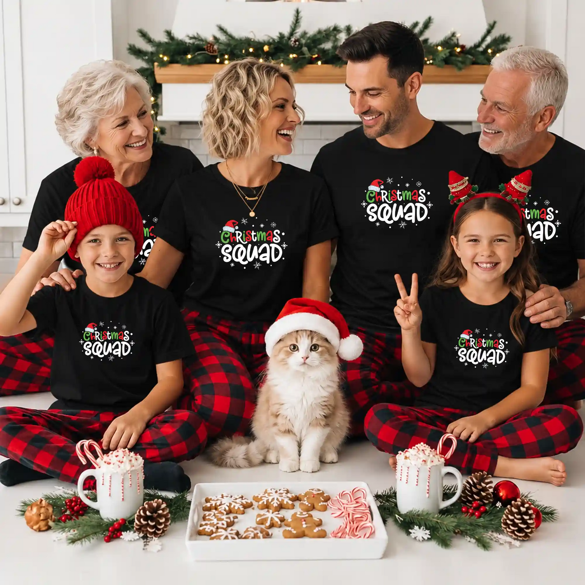 Christmas Squad Matching Family Shirts, Funny Christmas Graphic Tees, Holiday Gift for Family