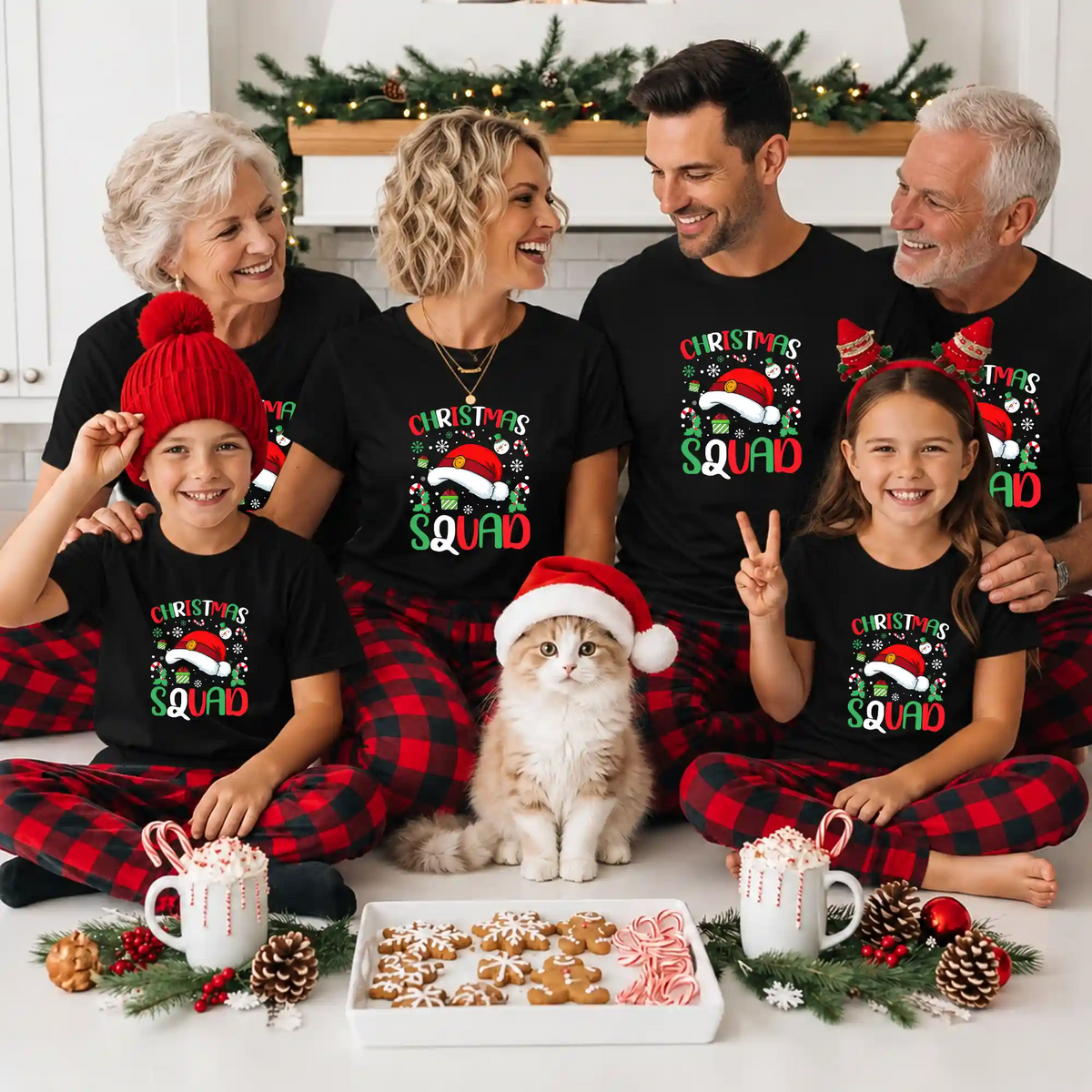 Christmas Squad Matching Family Shirts, Funny Christmas Graphic Tees, Holiday Gift for Family